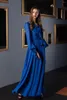 Robe de demoiselle d'honneur bleu Royal robes de mariée ceinture longue peignoir femmes Lingerie chemise de nuit pyjamas vêtements de nuit robe de chambre de luxe pour femmes