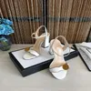 Luxuriöse hochhackige Sandalen für Damen, Party, Tanzschuhe, Absatz 7–10 cm, Damenmode, Gürtelschnalle aus Metall, Größe 35–42