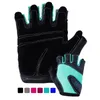 Luvas de cinco dedos Feeiqiaosh Girls Fitness Exercício Mulheres Couro respirável à prova de choque ginásio de ciclismo Half Finger Glove 2023 Guantes Ciclismo