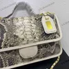 CC Bag Python Pattern Cowhide Shoulder Bag Leather Hardware Chain Handle Handbag Large Capacity Luxury Designer Outdoor Shopping Shoulder Bag Wallet 25x7x18cm 20O