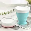 Mugs 200Ml Silicone Folding Glass Camping Mug Portable Coffee Cup Outdoor Water Bottle Drinkware
