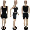 2023 Projektant Summer Dwuczęściowe zestawy Kobiety Tracki Solidne stroje seksowne kamizelki bez rękawów