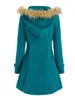 Damesjacks mode faux bont inzet met hooded wollen blend jas wollen wijd getailleerde ritssluiting voor vrouwen herfst winter