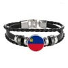 Bracelets porte-bonheur lituanie Liechtenstein Luxembourg roumanie malte drapeau Bracelet en cuir multicouche mode hommes et femmes bijoux