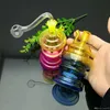 Accessoires pour fumeurs Super-silence de bouilloires à cigarettes en verre de forme spéciale multicolores Grand tuyau de brûleur à mazout en verre Pyrex Tuyau d'eau en verre pour plates-formes pétrolières épaisses