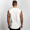 T-shirts pour hommes été coton gilet survêtement Muscle Gym entraînement Sportswear large épaule couleur unie haut de sport 230227