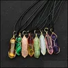 bil dvr hänge halsband reiki helande sten chakra handgjorda koppar wrap rose opal tiger ögon choker grossistenergi hängen kristall hals dh0qt