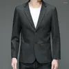 Męskie garnitury Mężczyźni ciemni szary wzór cienia Blazery Spring Autumn Slim Fit Straight Kurt Suit Męski Sprawa Business Stroje Klasyczna odzież