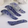 Natural Sodalite Jade Stone Gua Sha Skin Massager för Face Body Beauty Health Spa Health Product S Shape Guasha Scraper Anti Aging Wrinkle Draw