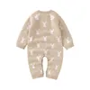 Jumpsuits Baby Rompers Born Easter Rabbit Jumpsuits Ubrania wiosna jesienna długie rękawy dla dzieci dziewczęta zaciesione stroje 230228