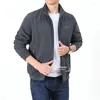 Herrjackor Autumn Winter Fleece Jacket Men's Casual Quick Dry Bomber Cardigan Coats 4xl 5xl Solid Color Top