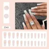 False Nails 24pcs Nail Tips Full Cover DIY Press On Long French Love Heart Fake Ballerina