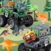 Science Discovery Children Inertia Car Toy Excavators Boy Toy Car Mini Dinosaur Engineers Trucks Transport Transpel Model Car Kids Games 230227