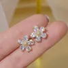 Stud Earrings Trendy Crystal Butterfly Flower For Women Shining Zircon Bee Earring Girls Party Engagement JewelryStud