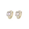 Boucles d'oreilles créoles 2023 femme coréenne Net rouge Ins Style mode tempérament Micro incrusté Zircon Simple et polyvalent