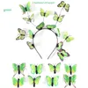 1/9/20pcs Shine Butterfly Fascinator Hat Monarch Derby Headband Festival Crown Halloween Assume Bohemian Weddingpiece