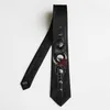 Neck Ties Free Shipping New men's Original design female students personality gift necktie Hot Silver Black Tie Moon Phase J230227