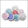 Altri componenti di gioielli con bottone a pressione pieno di strass 18 mm Bottoni a pressione in metallo con bottone a pressione Girasole Fit Bracciale rigido Noosa B1214 Drop Deliv Dhwi8