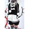 Kvinnors hoodies Pure Cotton Plush Bone Print Coat Women's 2023 Harajuku Cartoon Character Cosplay Löst dragkedja Huvtröjajacka