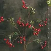 装飾的な花は人工植物クリスマスツリー装飾ウェディングパインコーンバブルレッドベリーブーケの花の枝を提供します