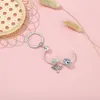 Nyckelringar Yexkoder Keychain DIY Rhinestone Mud Ball Wings Key Pendant Car Bag Kläder Män kvinnors barns varumärkessmycken