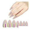 Faux Ongles 28 Pcs Holographique Stiletto Conseils Miroir Chrome Pigment Effet Uv Gel Faux Nail Art Outils Drop Delivery Santé Beauté Salon Dhz0J