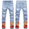 Hommes Jeans Hip Pantalon Streetwear Hommes Lâche Denim Graffiti Imprimer Bleu Antique Harajuku Joggers Coton Pantalon Pour Homme