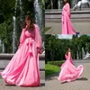 Bridesmaid Dress Pink Bridal Gowns Flooe Length Prom Party Women Robe Wedding Dresses Belt Silk Nightgown Sleepwear