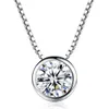 Style européen sexy zircon brillant S925 Collier pendentif argenté mode charmante bac collier de chaîne de luxe accessoires