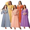 زي موضوع الأزياء الفاخرة الماس الأوسط Kaftan الرداء العربي فستان الشيفون