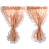 Curtain Yaapeet Country Style Orange Check 2 Pieces For Kitchen Door Cortinas England Romantic Border Rideau Art Home Decorate