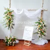 Dekorativa blommor bröllop båge bakgrund dekor blomma löpare arrangemang party konstgjord rad 60 cm bord mittpiece boll bukett