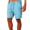 Short homme décontracté mode lin haute qualité lin couleur unie pantalon court mâle été plage respirant 230228