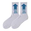 Men's Socks UP PULL Popular Letters Arrow Street European Men's SOCK Sports Red Blue Cotton Women in the Stockings Z0227