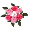 Decorative Flowers Candle Wreath Ring False Rose Flower Centerpiece For Party Gift Box Packaging Birthday