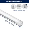 Tubo luminoso a LED T8, 8 piedi, base girevole R17d (sostituzione per F96T12/CW/HO), lampada da negozio a LED da 8 piedi, 6000 K, 45 W, 4800 lm, confezione da 20
