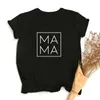 T-shirts pour femmes femmes t-shirt maman carré imprimé décontracté maman vie fête des mères Harajuku chemise esthétique coréen femme vêtements Vintage