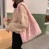 Bolsas de noite Mulheres Plexh Plaid Tote ombro simples Canvas Bolsas fofas