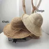 Wide Brim Hats Women Ladies Women's Fashion Fisherman Cap Foldable Straw Beach Hat Hand-woven Bucket Sunscreen Hats Floppy Derby Hat G230227