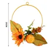 Ghirlande di Fiori Decorativi 25CM Anello di Metallo Matrimonio Ringraziamento Ghirlanda del Raccolto Girasole Artificiale Cerchio di Zucca Casa| Appendere alla parete della porta del carattere