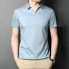 Polos maschile mlshp Mercerized Cotton Polo Shirt Man manica corta di alta qualità girare il colletto a colori solidi tops maschile maschile 4xl 230228