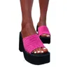 Chinelos Sandálias de Salto Alto Para Mulheres Sapatos da Moda Chinelos Femininos Clip Toe Platform Soft Slides Praia Feminina