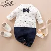 ZAFILLE Bébé Garçon Vêtements Gentleman Vêtements Pour né Homme Vêtements Bébé Barboteuses Combinaison Avec Cravate Hommes Bébé Vêtements 230228