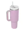 Flamingo rose 40oz extincteur H2.0 tasses à café en plein air Camping Travel Car tasse de gobelets en acier inoxydable avec poignée en silicone cadeau Valentin 1: 1 même GG1116