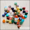 Stone Reiki 10mm Heart Quartz Loose Cab Cabochons Seven Chakras pärlor för smycken som gör läkande kristall grossist droppleverans dhkyr