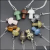 DVR DVR DVR Naszyjniki modowe Naturalne grzyb Naszyjnik Śliczny Mini Statue Reiki Charms Crafts Biżuter