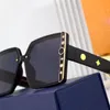 H9260 Women Luxury Sunglasses Men Design Golden Black Metal Vintage Designers Zonnebril Modestijl vierkante frameloze UV ​​400 LEN220M