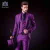 Ternos masculinos Blazers mais recentes calças de casaco Designs Italian Purple Tuxedo Jaqueta Slim Fit Men Suit 3 peças PROM PROM TERNO MASUCLINO 230227