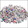 Autres gros 12mm Snap Bouton Bijoux Composants Couleur Mixte Strass Fleur Métal Snaps Boutons Fit Bracelet DIY Collier Drop Dhxrb