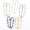 Safety Pin Brooches Connectors 3 Holes Gold Silver Plated Sewing Apparel For DIY Craft Jewelry Making Accessories 100Pcs